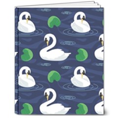 Swan Pattern Elegant Design 8  X 10  Hardcover Notebook by Vaneshart