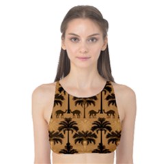 Camel Palm Tree Tank Bikini Top