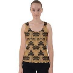 Camel Palm Tree Velvet Tank Top by Vaneshop