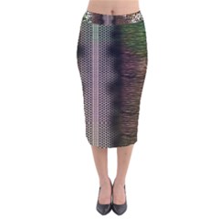 Leopard Animal Shawl Honeycomb Velvet Midi Pencil Skirt