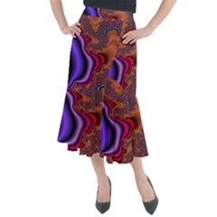 Colorful Piece Abstract Midi Mermaid Skirt