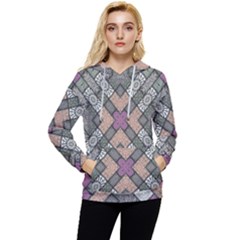 Mandala Decoration Floral Flower Women s Lightweight Drawstring Hoodie by Vaneshop