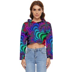 Abstract Piece Color Women s Lightweight Cropped Hoodie by Vaneshop