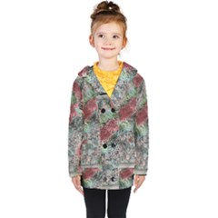 Design Pattern Scarf Gradient Kids  Double Breasted Button Coat by Vaneshop