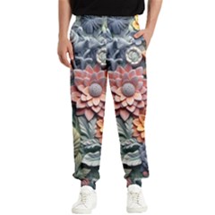 3d Flower Bloom Embossed Pattern Men s Elastic Waist Pants by Vaneshop
