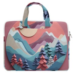 Paper Art Pastel Macbook Pro 16  Double Pocket Laptop Bag 