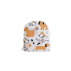 Seamless Pattern Of Cute Dog Puppy Cartoon Funny And Happy Drawstring Pouch (xs) by Wav3s