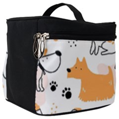 Seamless Pattern Of Cute Dog Puppy Cartoon Funny And Happy Make Up Travel Bag (big) by Wav3s
