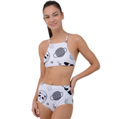 Panda Floating In Space And Star High Waist Tankini Set by Wav3s