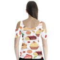 Seamless Pattern Hand Drawing Cartoon Dessert And Cake Butterfly Sleeve Cutout Tee  View2