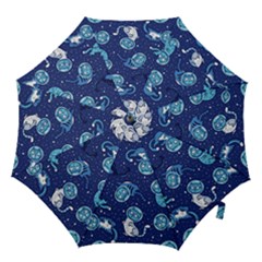 Cat Spacesuit Space Suit Astronaut Pattern Hook Handle Umbrellas (medium) by Wav3s