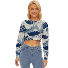 Japanese Wave Pattern Lightweight Long Sleeve Sweatshirt