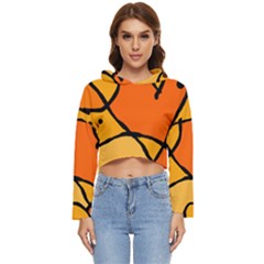 Mazipoodles In The Frame - Orange Women s Lightweight Cropped Hoodie by Mazipoodles