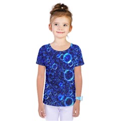 Blue Bubbles Abstract Kids  One Piece Tee