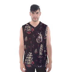 Vintage Tattoos Nautical Men s Basketball Tank Top by Vaneshop