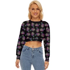 Midnight Noir Garden Chic Pattern Lightweight Long Sleeve Sweatshirt by dflcprintsclothing