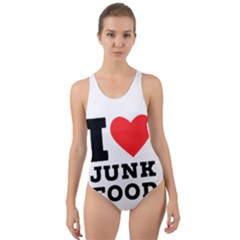 I Love Junk Food Cut-out Back One Piece Swimsuit by ilovewhateva