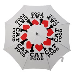 I Love Cat Food Hook Handle Umbrellas (medium) by ilovewhateva