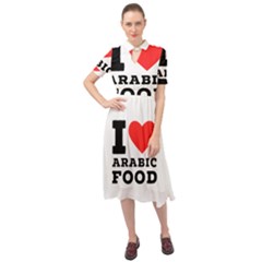 I Love Arabic Food Keyhole Neckline Chiffon Dress by ilovewhateva