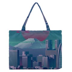 The Sun City Tokyo Japan Volcano Kyscrapers Building Zipper Medium Tote Bag by Grandong