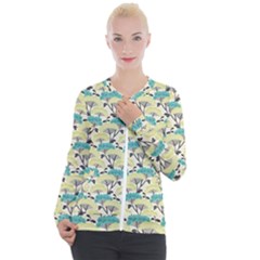 Flora Nature Color Japanese Patterns Casual Zip Up Jacket by Cowasu