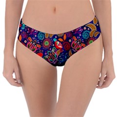 Pattern Colorful Bird Leaf Flower Reversible Classic Bikini Bottoms