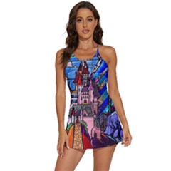 Beauty Stained Glass Castle Building 2-in-1 Flare Activity Dress by Cowasu