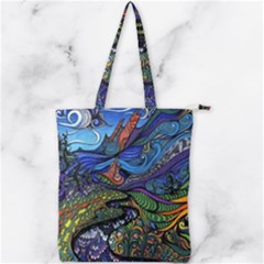Psychedelic Landscape Double Zip Up Tote Bag