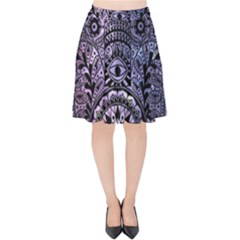 Hamsa Hand Velvet High Waist Skirt by Bangk1t