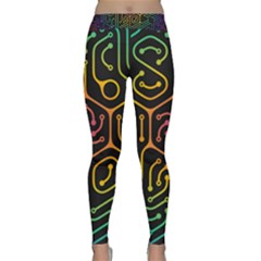 Circuit Hexagonal Geometric Pattern Background Pattern Classic Yoga Leggings