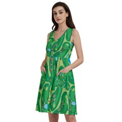 Golf Course Par Golf Course Green Sleeveless Dress With Pocket by Cowasu