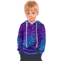 Realistic Night Sky With Constellations Kids  Overhead Hoodie by Cowasu