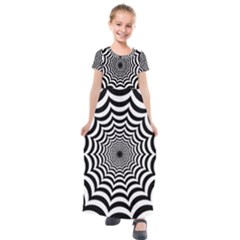 Spider Web Hypnotic Kids  Short Sleeve Maxi Dress by Amaryn4rt
