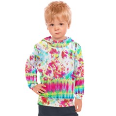 Pattern Decorated Schoolbus Tie Dye Kids  Hooded Pullover by Amaryn4rt