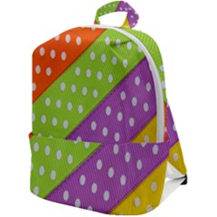 Colorful Easter Ribbon Background Zip Up Backpack