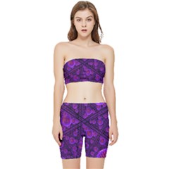 Spheres Combs Structure-regulation Stretch Shorts And Tube Top Set