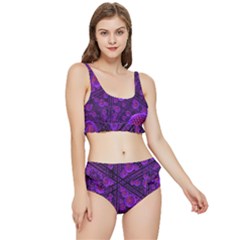 Spheres Combs Structure-regulation Frilly Bikini Set