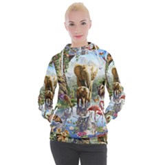 Beautiful Jungle Animals Women s Hooded Pullover by Ravend