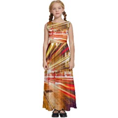Telephone Box London Night Kids  Satin Sleeveless Maxi Dress by Uceng