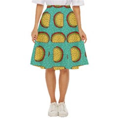 Taco-drawing-background-mexican-fast-food-pattern Classic Short Skirt