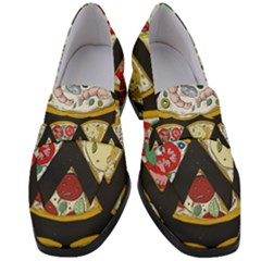 Vector-seamless-pattern-with-italian-pizza-top-view Women s Chunky Heel Loafers by uniart180623