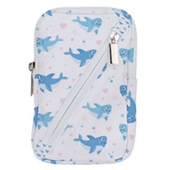 Seamless-pattern-with-cute-sharks-hearts Belt Pouch Bag (small)