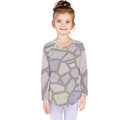 Cartoon-colored-stone-seamless-background-texture-pattern Kids  Long Sleeve Tee