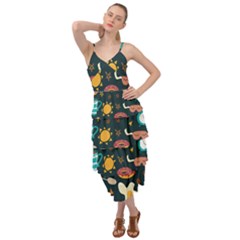 Seamless-pattern-with-breakfast-symbols-morning-coffee Layered Bottom Dress by uniart180623