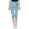 Hand-drawn-seamless-pattern-summer-time Inside Out Lightweight Velour Capri Leggings  View1