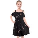 Abstract Rose Gold Glitter Background Kids  Cut Out Shoulders Chiffon Dress View1