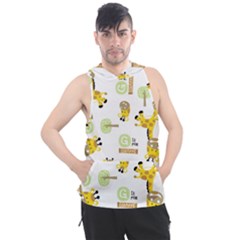 Vector-pattern-with-cute-giraffe-cartoon Men s Sleeveless Hoodie