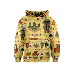 Seamless-pattern-funny-ranger-cartoon Kids  Pullover Hoodie by uniart180623