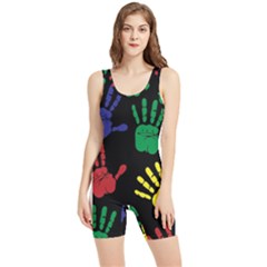 Handprints-hand-print-colourful Women s Wrestling Singlet by uniart180623