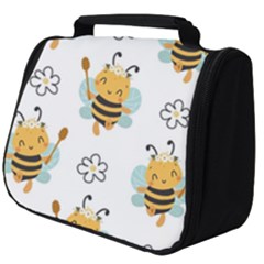 Art Bee Pattern Design Wallpaper Background Full Print Travel Pouch (big) by uniart180623